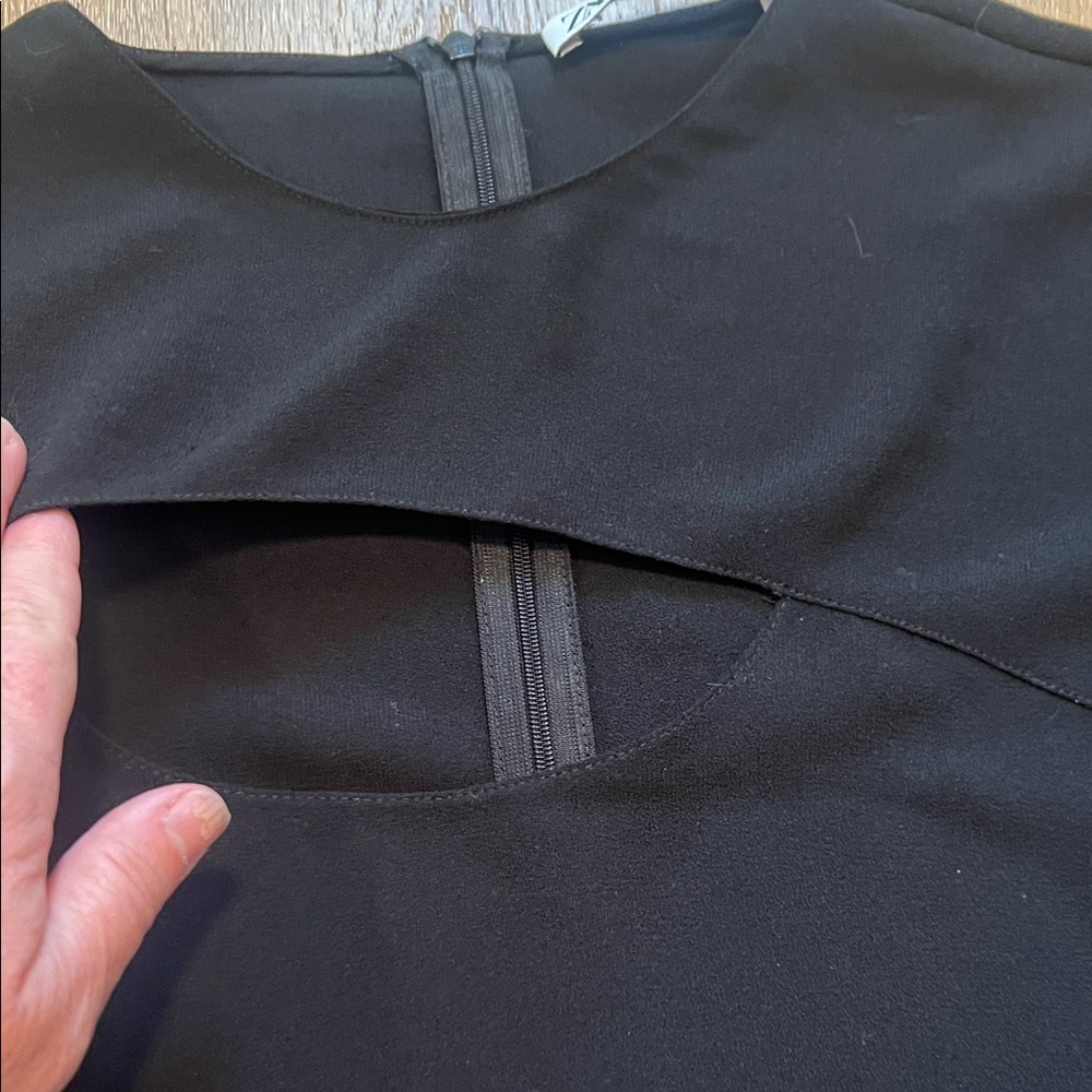 Zara front cut out Black Long Sleeve Top Small